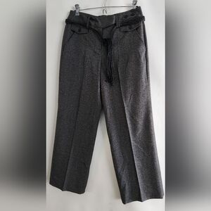 Larry Levine Women's Gray/black Belted Dress Trousers Size 6